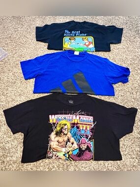Graphic Tee Lot of 3 Steven Rhodes Adidas WWE WrestleMania VI Size Large